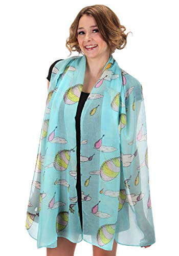 Dr. Seuss Oh The Places You'll Go! Lightweight Costume Scarf for Adults and Teens Standard Blue