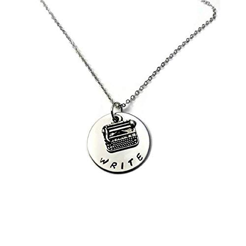 WRITE inspirational writers necklace for encouragement and achievement, author gift