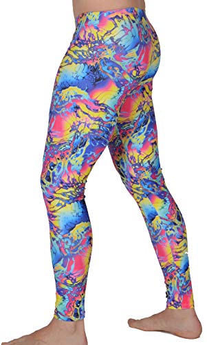 Revolver Fashion Psychedelic Meggings USA Made Men's Leggings: Great Rave Gear or for Burning Man