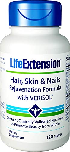 Life Extension Hair, Skin and Nails Rejuvenation Formula with VERISOL, 120 Tablets