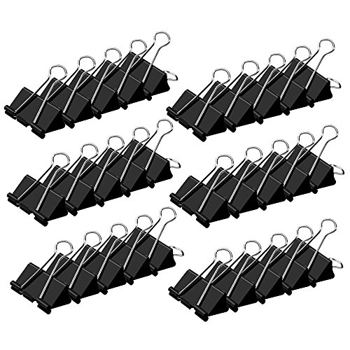 Book Cover Black Binder Clips,Extra Large,2 Inch (30-Pack), Binder Clips Paper Clamps for Office/School Supplies