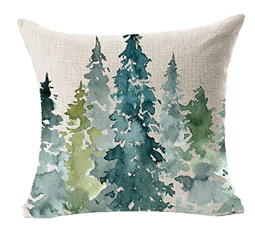 LYN Cotton Linen Square Throw Pillow Case Decorative Cushion Cover Pillowcase for Sofa 18"X 18" Lyn-82 (74)