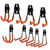 AMAZING CACTUS Moptrek el Garage Storage 9 PCS,Utility Double Hooks,Heavy Duty for Organizing Power Tools,Laddy,Bulk Items,Wall Mount Tool Holder for Home Chair Ladder,Shovel Holder,Bike Hanger