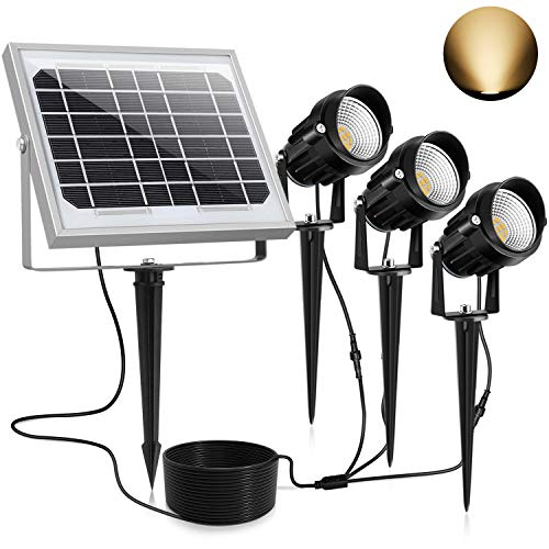 CLY Solar Spotlights Outdoor Landscape Solar Spot Lights Solar Lights 3 In 1 Lights Warm White