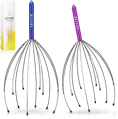 Book Cover Scalp Massagers, Handheld Head Massage Tingler, Scratcher for Deep Relaxation, Hair Stimulation and Stress Relief (2 Pack, Random Colors)