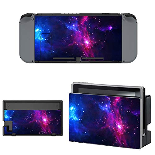 Decal Moments Nintendo Switch Console Vinyl Skin Decal Stickers for Nintendo Switch Dock Skin Purple Galaxy