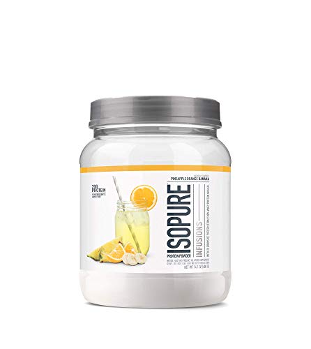 ISOPURE INFUSIONS, Refreshingly Light Fruit Flavored Whey Protein Isolate Powder, "Shake Vigorously & Infuses in a Minute", Pineapple Orange Banana, 16 Servings
