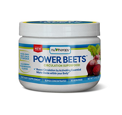 Nu-Therapy Power Beets Powder, Circulation Superfood, Acai Berry Pomegranate Flavor, 20 Count Stick Packs