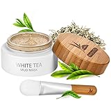 White Tea Mud Mask 100 ml | Antioxidant Facial Treatment | Smoothes Fine Lines Wrinkles, Deep Cleanse, Detoxifies, Removes Blackheads, Pore Minimizer, Younger Looking Skin