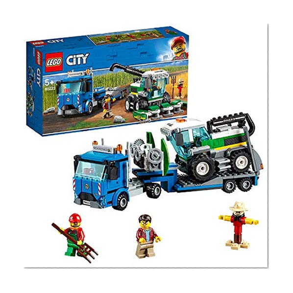 City Great Vehicles Harvester Transport Construction Set, Toy Truck & Minifigures, Farm Toys for Kids