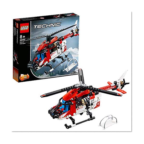 Technic Rescue Toy Helicopter, 2 in 1 Model, Concept Plane, Kids Construction Set
