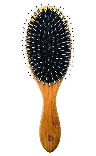 Oval Bamboo Paddle Brush Styling Brush by Better Beauty Products, Professional Salon Brush, Bamboo with 100% Soft Boar Bristles and Nylon Polytip Bristles, For Natural Hair and All Hair Types