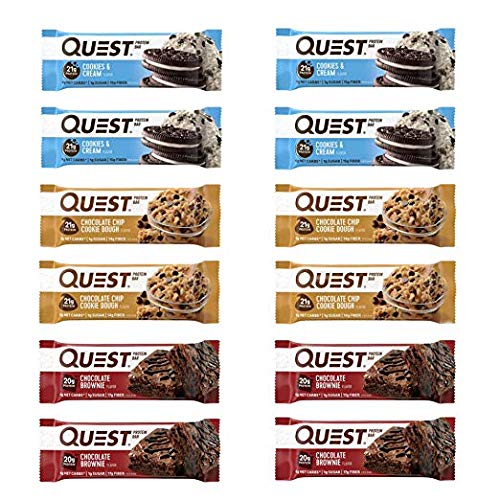 Book Cover Quest Nutrition Protein Bar Chocolate Lover's Variety Pack. Low Carb Meal Replacement Bar w/20g+ Protein. High Fiber, Soy-Free, Gluten-Free (24 Count)