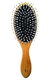 Oval Bamboo Paddle Brush Styling Brush by Better Beauty Products Professional Salon Brush Bamboo with 100% Soft Boar Bristles and Nylon Polytip Bristles For Natural Hair and All Hair Types