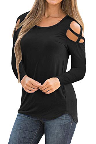 For G and PL Womens Cold Shoulder Long Sleeve Shirts