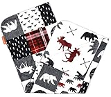 Dear Baby Gear Bears Deluxe Baby Blanket - Reversible, Milestone & Newborn Gifts for Girls and Boys - Bears, Moose, Northwood Adventure Faux Quilt, Moose, Arrows, 40" x 30"