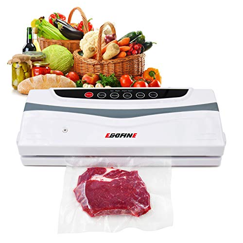 Vacuum Sealer Machine - Automatic Compact Food Sealer Saver, 2 IN 1 Powerful Vacuum Sealing System Fits Extra Wide Bags Up to 12.6 Inch, with Full Starter Kit 10 Sealing Bags -Dry & Moist Modes by Egofine