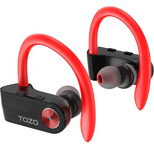 TOZO T5 Bluetooth Headphones True Wireless Earbuds Sport Earphones Touch Control Headset with Wireless Charging Case Bass Stereo, Built in Mic Sweatproof for Running, Gym, Workout,