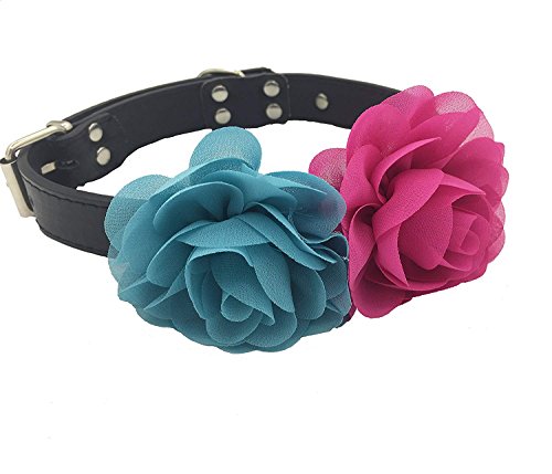 ZiYan Dog Charms Flower Collar Accessories For Cat Puppy Collars Dogs Bowtie Grooming Pack of 10