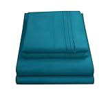 Sweet Home Collection 1800 Supreme Collection Bed Sheet Set Egyptian Quality Brushed Microfiber 4 Piece Deep Pocket, King, Teal