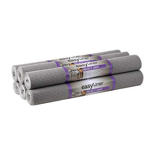 Duck Select Grip Easy Liner Shelf Liner 20" Wide Kitchen Pack, 6-Rolls, Each 6' Length, Grey