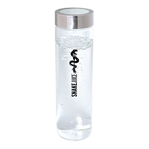 SNAKE Juice Glass Water Bottle with Metal lid, 20 oz, Clearâ€¦