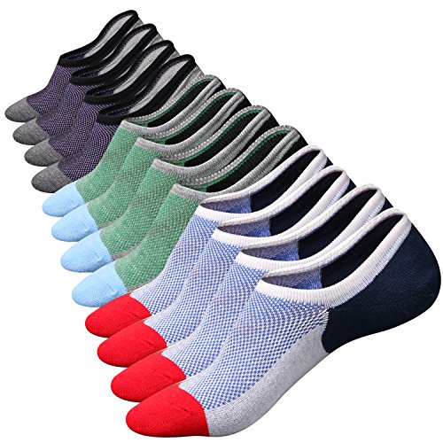 No Show Socks for Mens/Womens Low Cut Ankle Invisible Non-Slip Thin Breathable Casual Socks 5-8/8-11/11-13/12-14