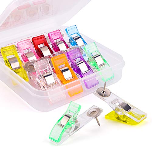 Yalis Push Pin Clips 9 Pcs Colorful Pins Clips Creative Paper Clips with Pins for Cork Board and Photo Wall No Holes for The Paper Chrstmas Pendant Decoration Tools (9 Multicolors)