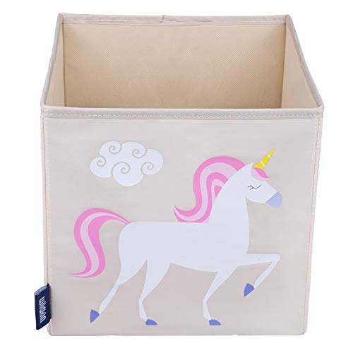 Wildkin Kids 10 Inch Storage Cube for Boys and Girls, Perfect Use in Your Child's Bedroom or Playroom, Helps Keep Toys, Games, Books, and Art Supplies Organized, BPA-free, Olive Kids (Unicorn)