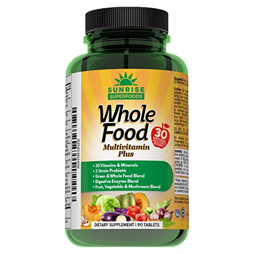 Ultimate Wholefood Multivitamin For Men & Women â€“ Natural Probiotic, Omega 3 & 6, Mushroom & Whole Food Blends With 30 Vitamins & Minerals â€“ Boost Digestion, Immune System & Metabolism â€“ 90 Vegan Tabs