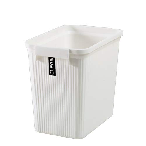 Tenby Living Small 2-Gallon White Open Top Wastebasket Trash Can