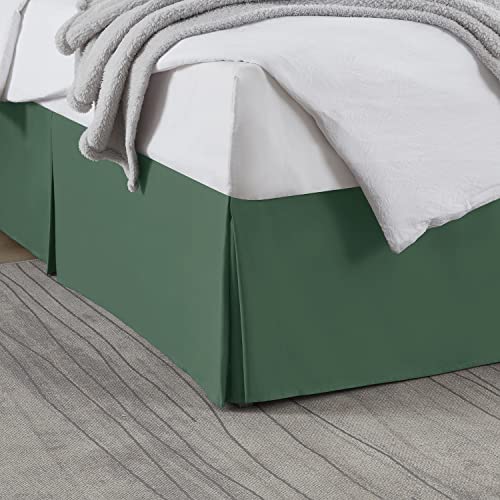 Nestl Bedding Kids Bed Skirt, Soft Double Brushed Premium Microfiber Dust Ruffle, Luxury Pleated Dust Ruffle, Hotel Quality Sleek Modern Bed Skirt, Easy Fit with 14 In Tailored Drop Twin, Hunter Green