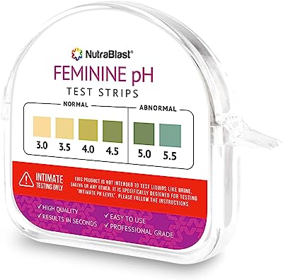 Nutrablast Feminine pH Test Strips 3.0-5.5 | Monitor Intimate Health & Prevent Infections | Easy to Use & Accurate Women’s Acidity & Alkalinity Balance pH Level Tester Kit (100 Tests Roll)