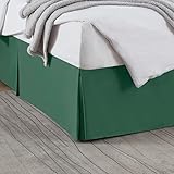Nestl Hunter Green Twin Bed Skirt - Twin Size Bed Skirt 14 Inch Drop - Brushed Microfiber Bed Skirts - Hotel Quality Pleated Bed Skirt - Shrinkage & Fade Resistant