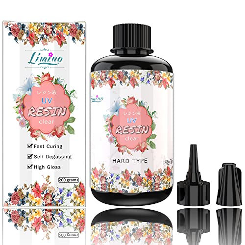 UV Resin - 200g Crystal Clear Ultraviolet Curing Epoxy Resin for DIY Jewelry Making, Craft Decoration - Hard Transparent Glue Solar Cure Sunlight Activated Resin for Casting & Coating, DIY Resin Mold