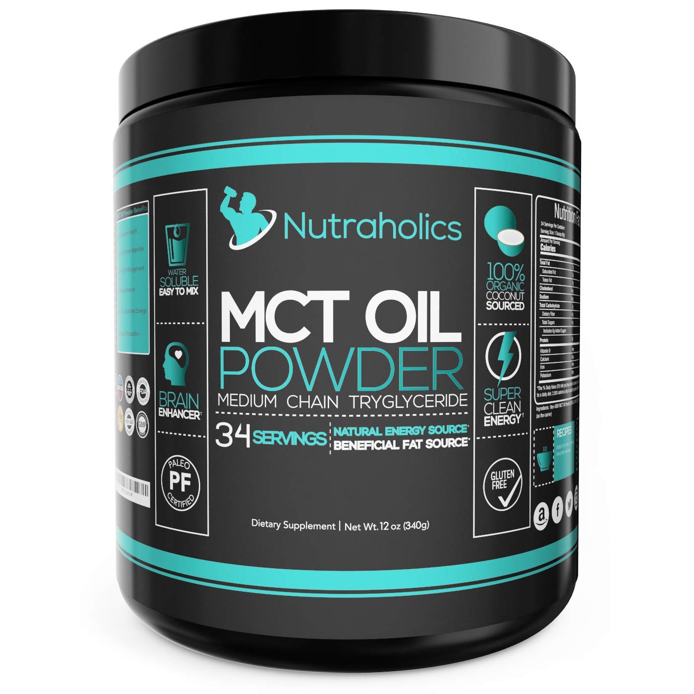 MCT Oil Powder – Keto Diet Coffee Creamer, Paleo Certified, Non-GMO, Gluten Free – 100% Organic Coconut Medium Chain Triglycerides, Ketogenic Super Fuel for Energy and Brain Function