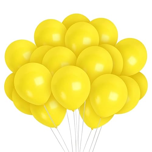 Treasures Gifted Solid Mustard Yellow Balloons - Opaque Light Yellow Balloons Bulk - Neon Yellow 12 Inch Balloons, Matte Balloons - Big Latex Balloons - Yellow Balloons 100 Pack