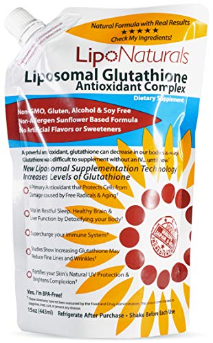 Lipo Naturals Liposomal Glutathione Antioxidant Complex 15oz | 100% China-Free | No Artificial Preservatives | No Soy | 30 Doses (15oz) | Non-GMO | Made in U.S.A