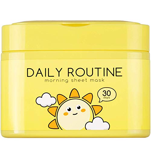 QTBT Daily Routine Morning Face Mask Sheet Hydro Boost, Pack of 30 Sheets, EWG Verified