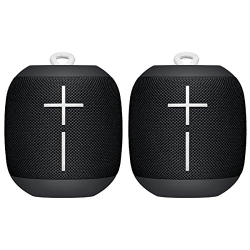 Logitech 2 Pack Ultimate Ears WONDERBOOM Super Portable Waterproof Bluetooth Speaker - Phantom Black (Renewed)