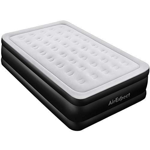 Queen Air Mattress with Built-in Pump - AirExpect Upgraded 0.7mm Thickness Leak Proof Inflatable Mattress Double High Elevated Airbed Blow up Bed for Guests, 80×60×19 Inches
