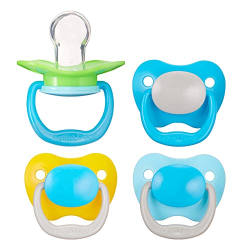 Amazon Brand - Mama Bear Baby Pacifier, Stage 2 (6-12M), BPA Free, Colors may vary (Pack of 4)