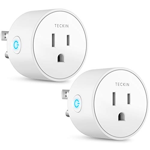 Smart Plug Works with Alexa Google Assistant IFTTT for Voice Control, Teckin Mini Smart Outlet Wifi Socket with Timer Function, No Hub Required, FCC ETL Certified,Only Supports 2.4GHz Network
