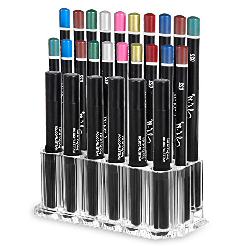 hblife Clear Acrylic Makeup Eyeliner Lip Liner Holder Organizer, 26 Slots
