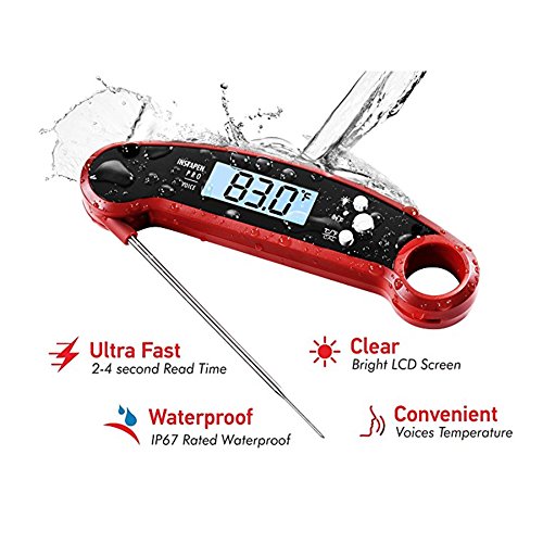 Housewearall Meat Thermometer for grilling - Instant Read Thermometer- Digital Thermometer-Waterproof Kitchen Food Cooking Thermometer with Backlight LCD-BBQ Grill