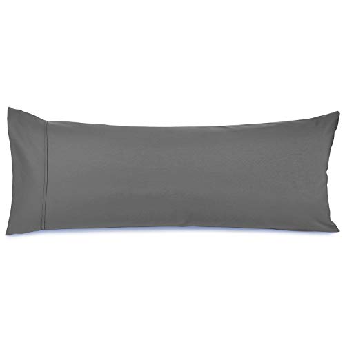 Book Cover Nestl Bedding Premium Body Pillowcase - Double Brushed Microfiber Hypoallergenic Body Pillow Covers - 20 x 54 in - Breathable Ultra Soft Bed Pillow Cases - Charcoal Stone Gray