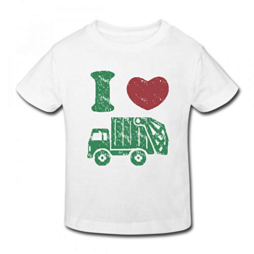 Book Cover Waldeal I Love Trash Trucks Crew Graphic Tee for Boys Short Sleeve Tshit Size 3