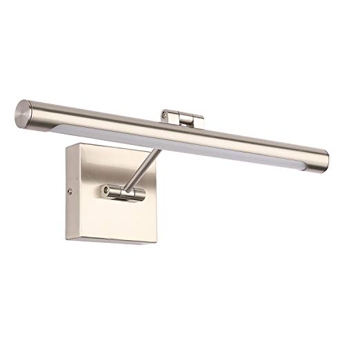 Decorative LED Metal Wall Sconces Over Pictures, Joosenhouse Modern Metal LED Picture Light Fixtures with Single Swing Arm Display Accent Painting Lighting Nickel Finish, 16.53 inches Long, 9Watt