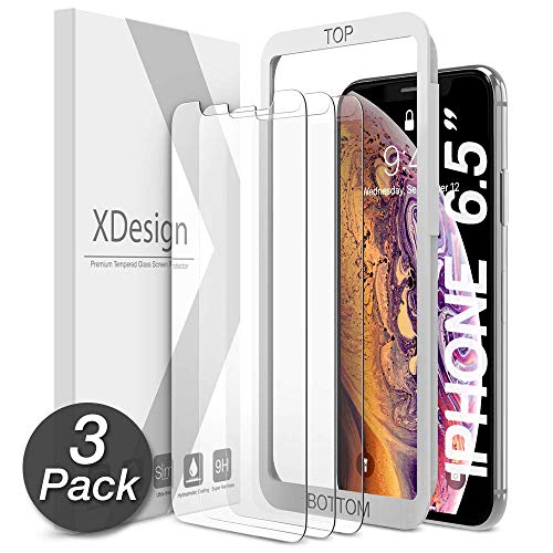 Book Cover XDesign Glass Screen Protector Designed for Apple iPhone 11 Pro Max / iPhone XS MAX (3-Pack) Tempered Glass with Touch Accurate and Impact Absorb+Easy Installation Tray [Fit with Most Cases] - 3 Pack