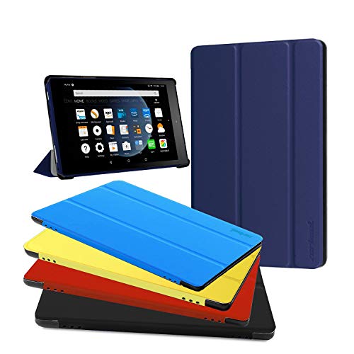 Fire HD 8 Case - Zerhunt Ultra Light Slim Fit Protective Cover with Auto Wake/Sleep For Fire HD 8 Tablet (2017/2016 Release,7th/6th Generation) Blue